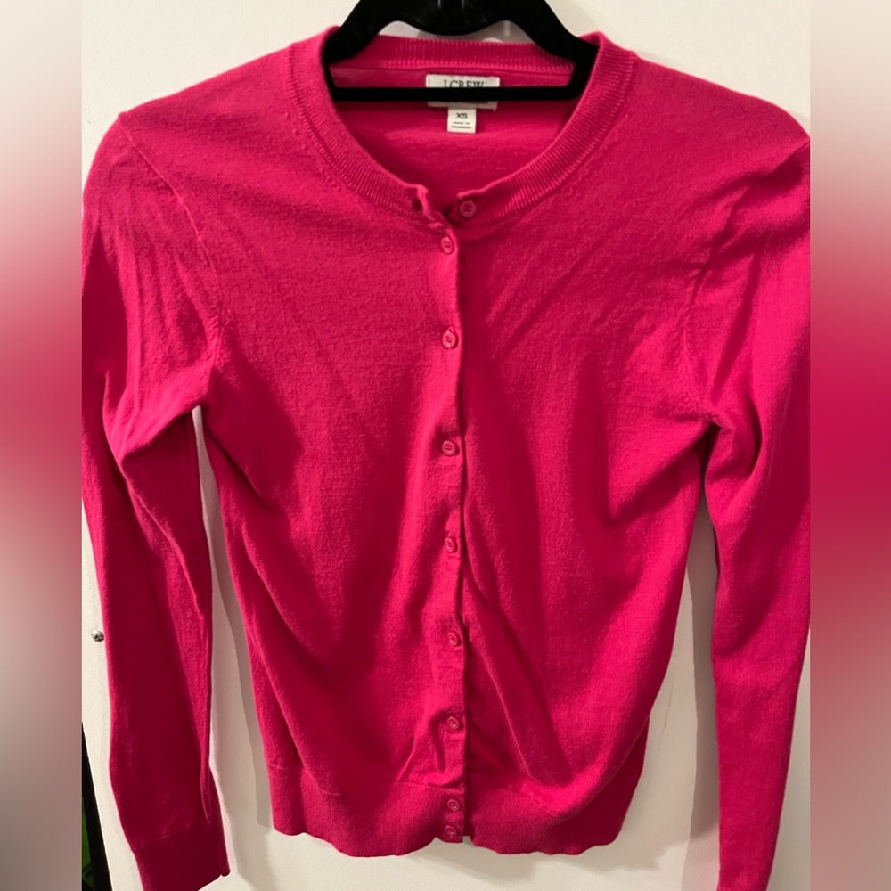 JCrew Crewneck cardigan sweater in premium ultrafine cotton in XS